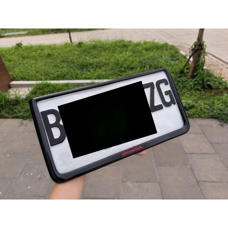 Frame plat nomor jdm copy berliana black honda access  , plat ukuran jdm