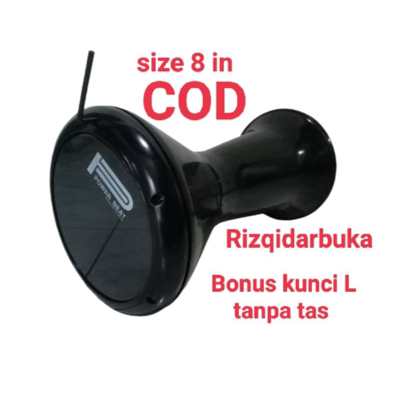 Darbuka 8 inci /Hitam gilap + kunci L