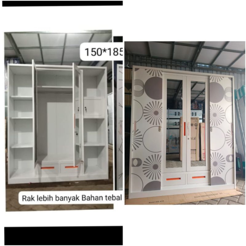 lemari pakaian full plat besi