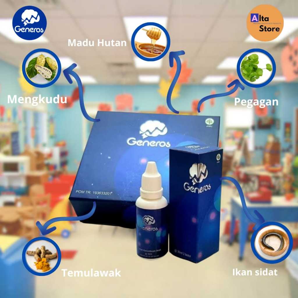 Generos Multivitamin Anak untuk Lancar Bicara, Speech Delay, Vitamin Untuk Otak Anak, Original, SURA