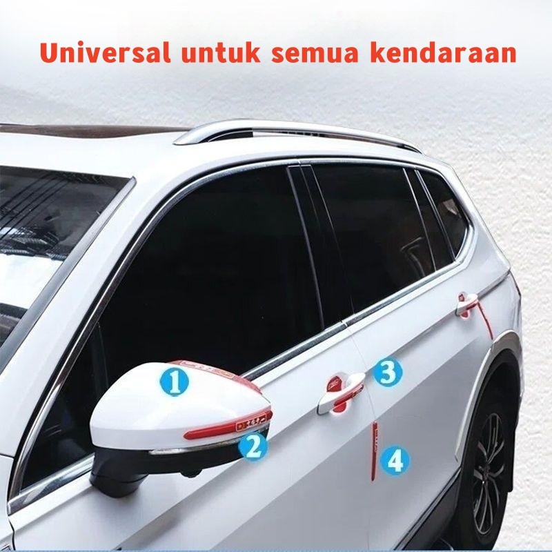 2pcs/Stiker anti gores mobil strip stiker anti tabrakan pelindung gagang pintu mobil stiker pelindung gagang mobil stiker pelindung kaca spion mobil pelindung kaca spion