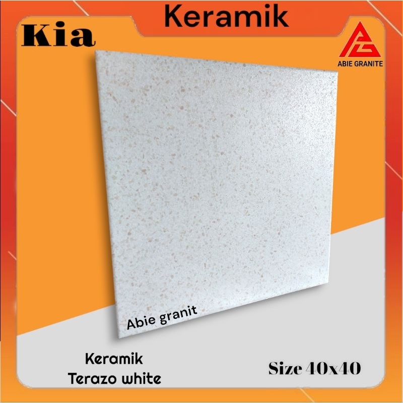 Keramik kia 40x40 Terazo white kw B