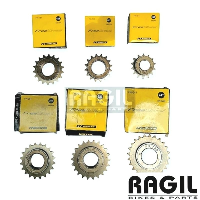 FREEWHEEL SEPEDA 14T 16T 18T 20T 22T 24T UNITED 24 T KRIWIL GIR GEAR BELAKANG ONTEL ONTHEL JENGKI BE