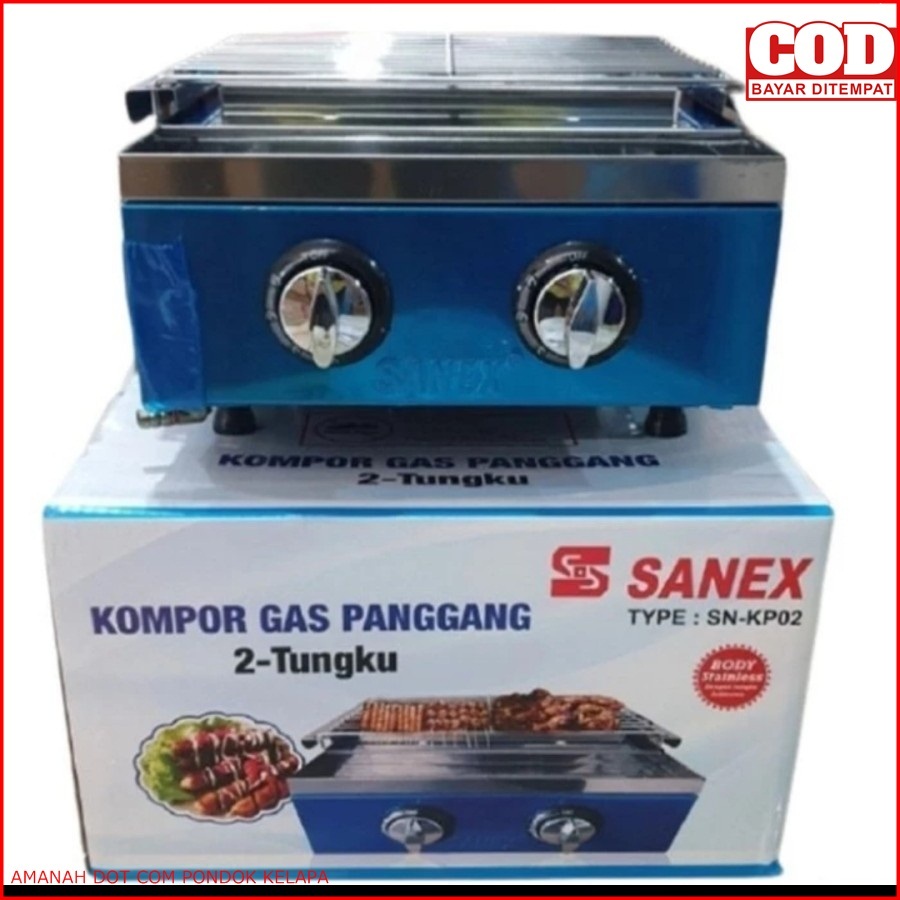 KOMPOR PANGGANG 2 TUNGKU SANEX/KOMPOR SOSIS GRILL BBQ
