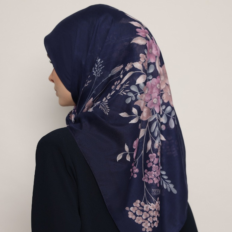 NAVY Series  Miss Color Voile Scarf Ultrafine Polyspun - Hijab Size 120*120 cm-AZRA Series