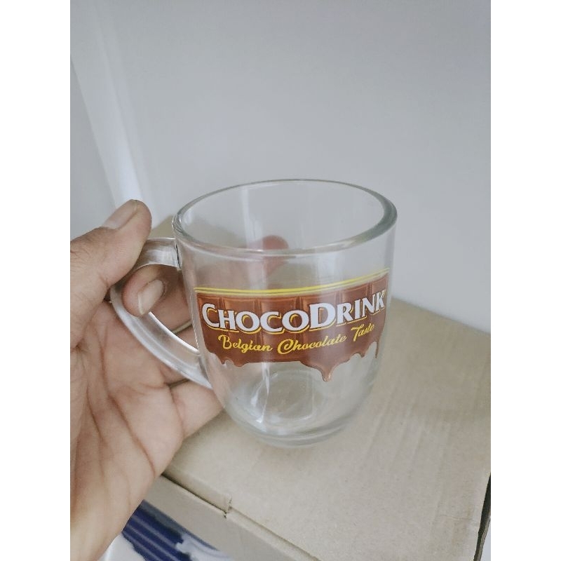 gelas mug kaca choco drink cangkir glass coklat kopi teh