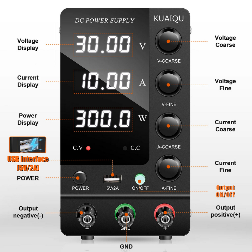 Adjustable DC Power Supply 30V 10A