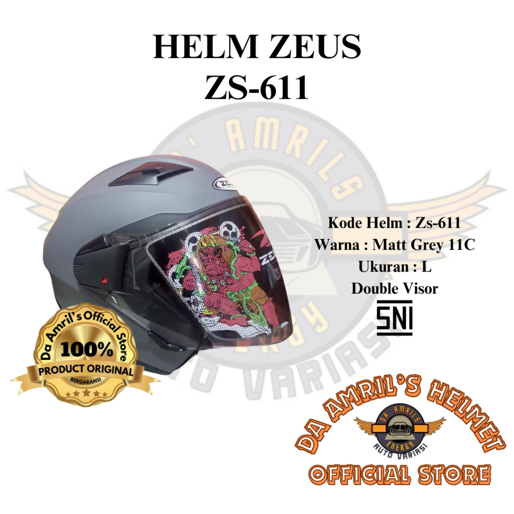HELM ZEUS - 611 ( MATT GREY )