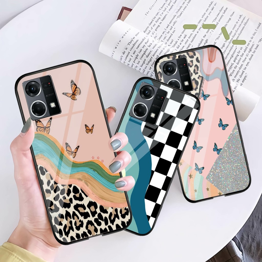 Case Kaca Oppo Reno 8 4G - Kesing Hp Oppo Reno 8 4G - Case Kaca Kilau Oppo Reno 8 4G - Case Oppo Ren