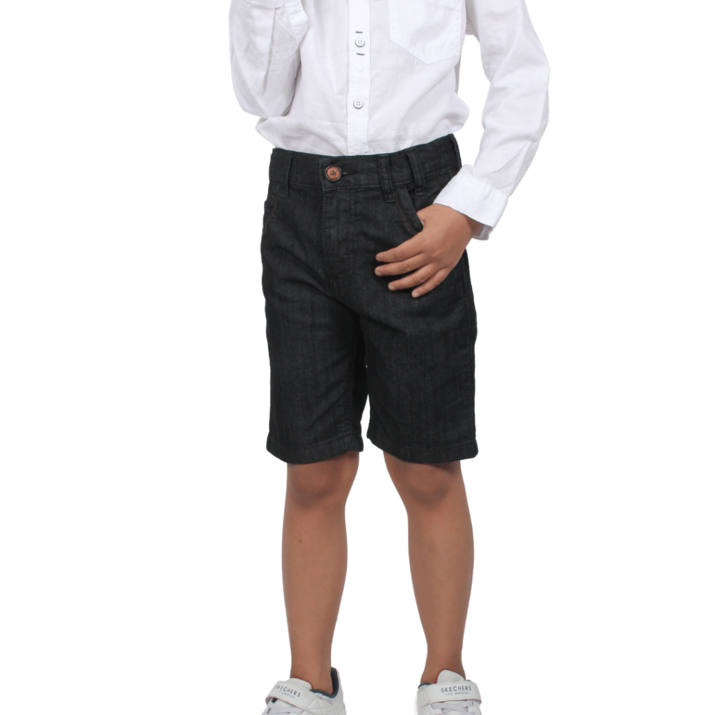Twist Kids - Radif C, Celana Pendek Denim Jeans Anak Laki-laki Warna Hitam