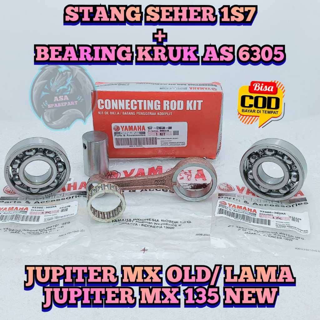 STANG SEHER 1S7 + BEARING KRUK AS 6305 (2PCS) ASLI ORIGINAL Motor YAMAHA  JUPITER MX 135 OLD / LAMA 