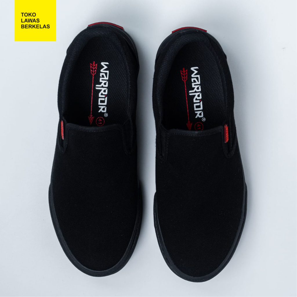 Sepatu Warrior Slip On Arthur All Black - Arthur Selop AB Arthur Full Hitam Full Black