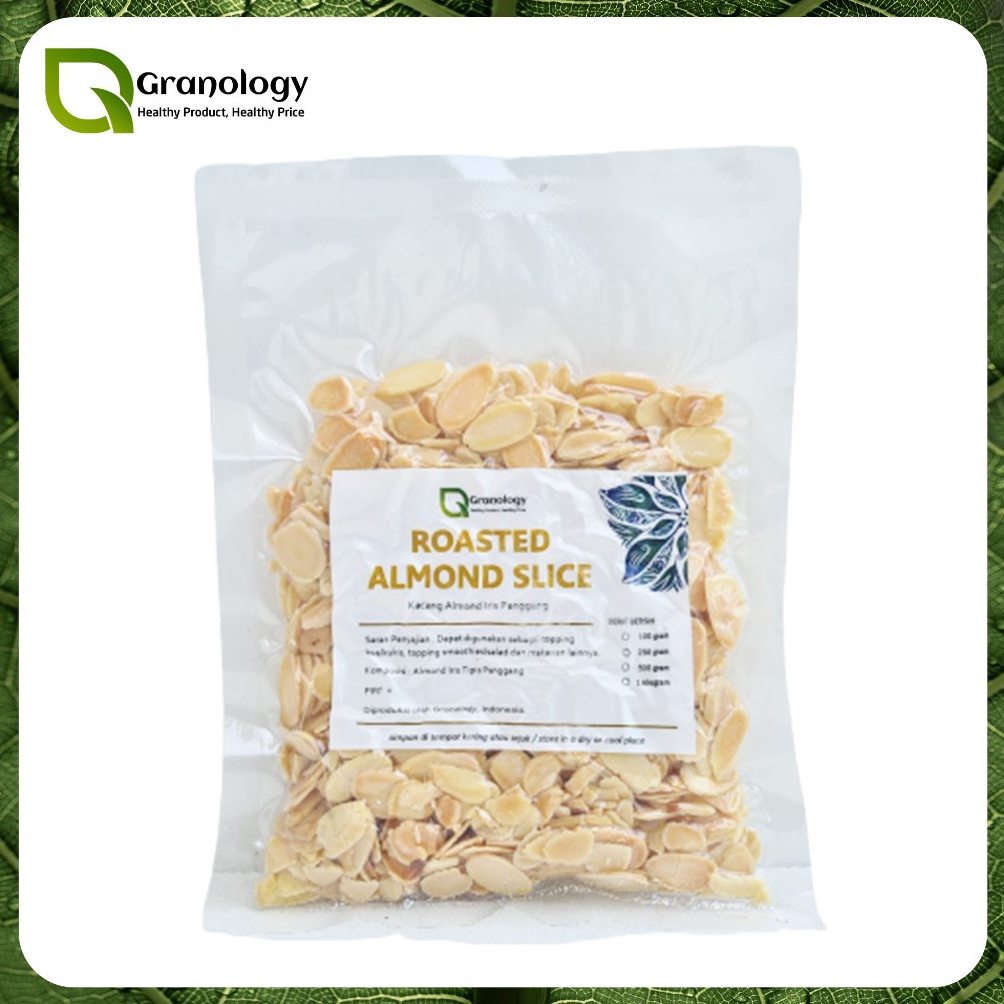 

[☯F61(] (Kemasan Vakum) Roasted Almond Slice / Kacang Almond Slice Oven (100 gram) by Granology Terlarizzz