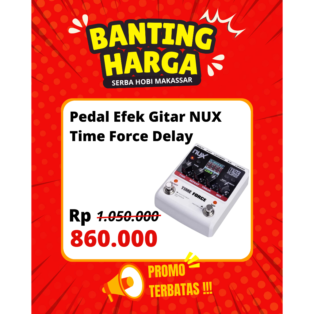 Efek Gitar NUX Time Force Delay Effect / Pedal Efek Gitar Listrik