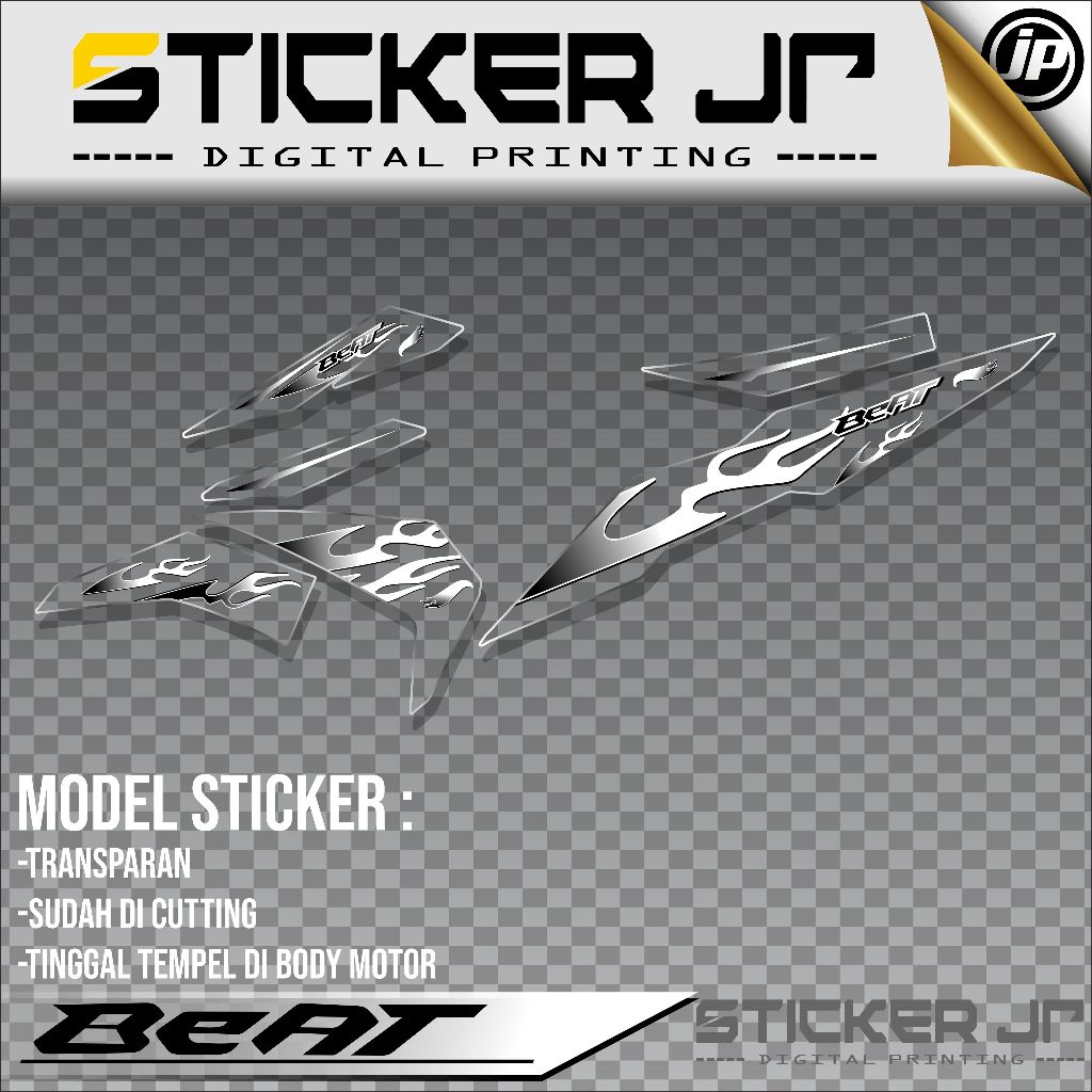 Sticker Striping Beat Fi New - Sticker Transaparan Aksesoris Sepeda Motor JP 20