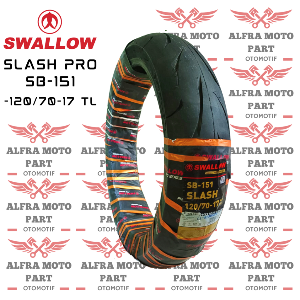 BAN LUAR 120/70-17 SWALLOW SLASH TUBELESS SOFT COMPOUND