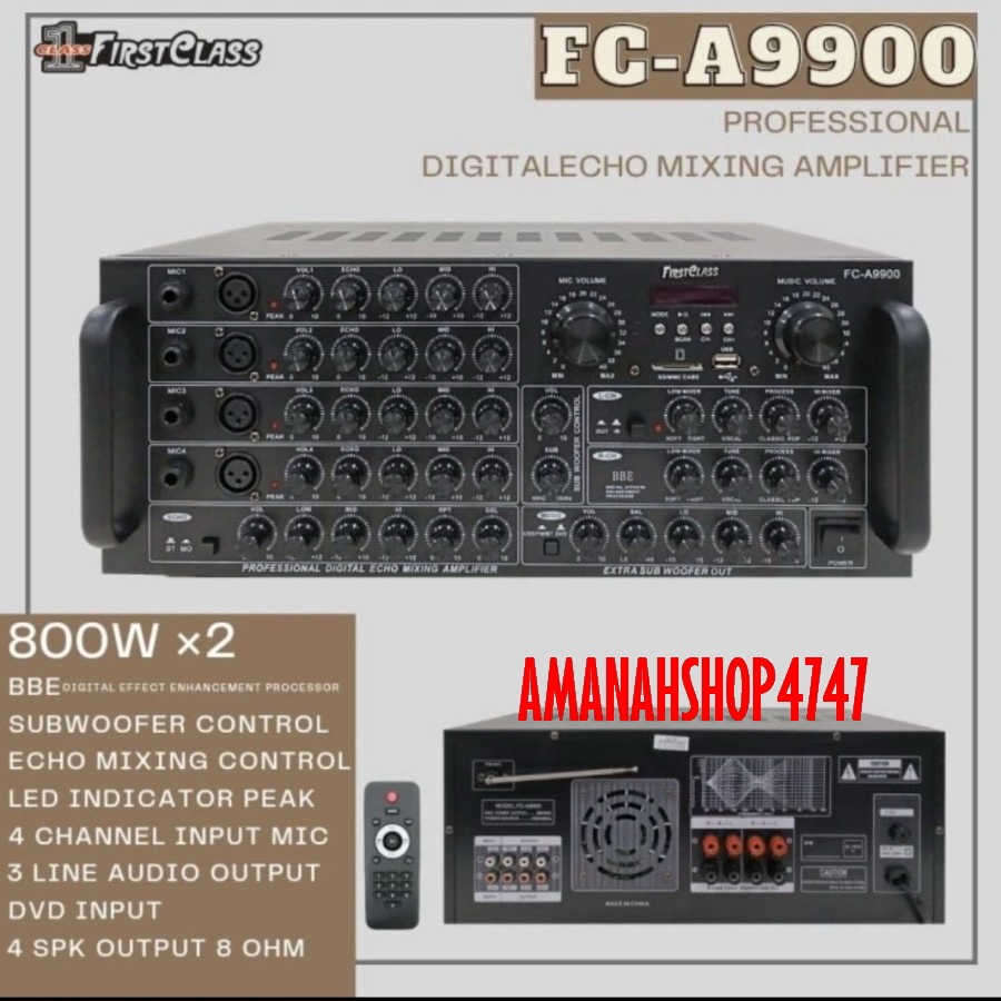 Amplifier Firstclass FC-A9900 FCA9900 FC A9900 800 Watt x 2 Original