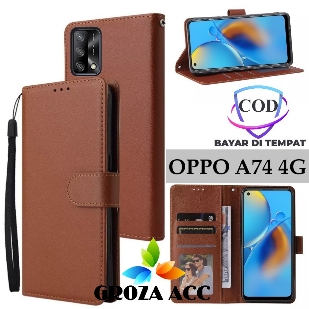 Flip Case OPPO A74 4G Case Wallet Kulit Casing Dompet Case Wallet Leather Flip Case OPPO A74 4G Casi