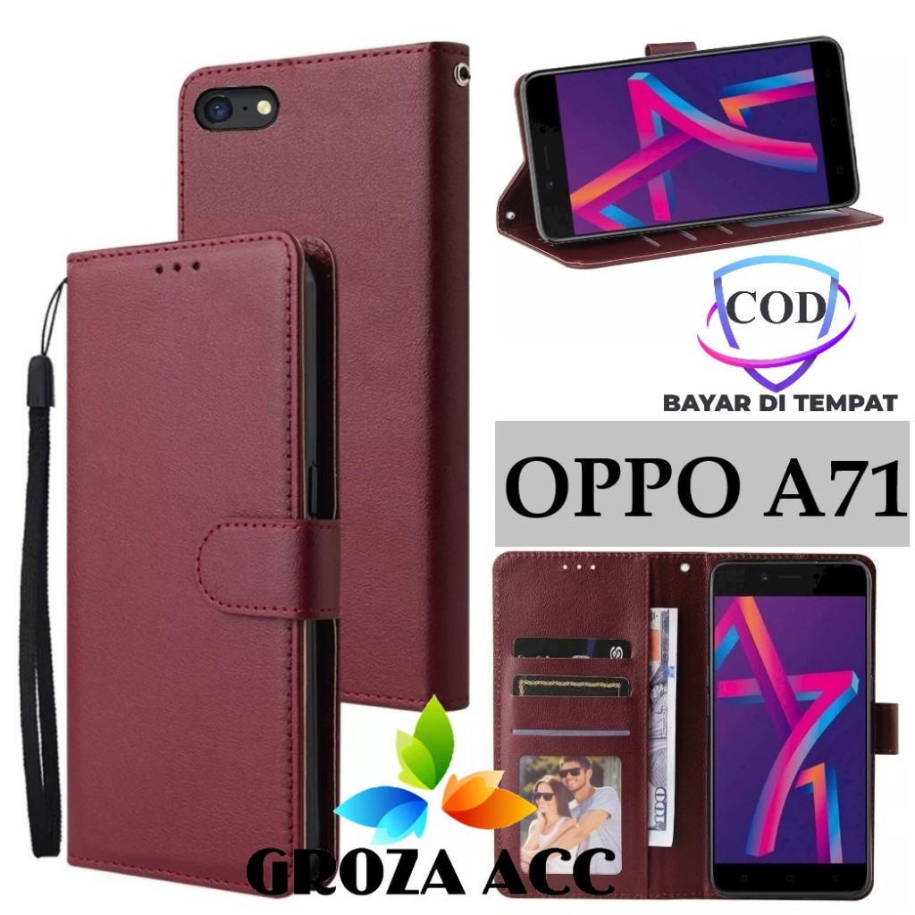 Flip Case OPPO A71 Case Wallet Kulit Casing Dompet Case Wallet Leather Flip Case OPPO A71 Casing hp 