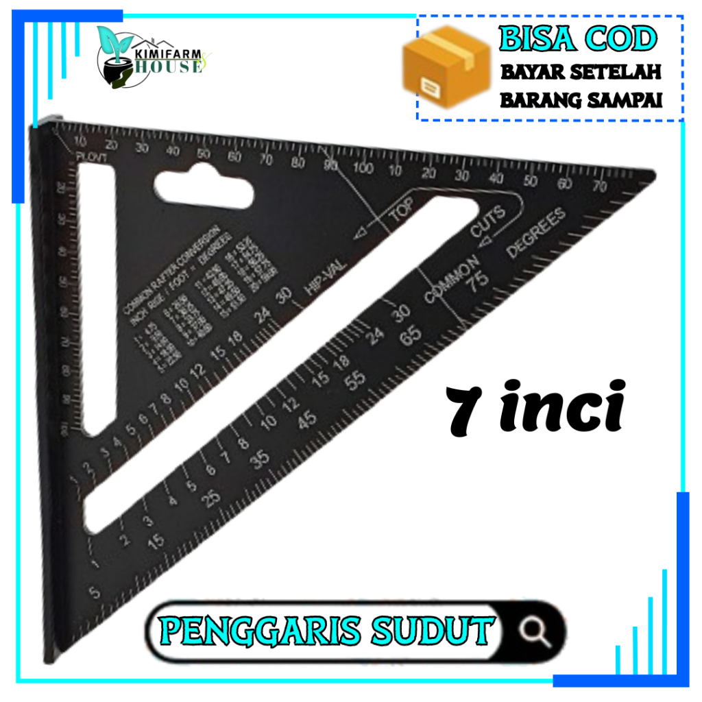 

Penggaris Segitiga Tukang 7 Inch Speed Square woodworking Siku Almunium