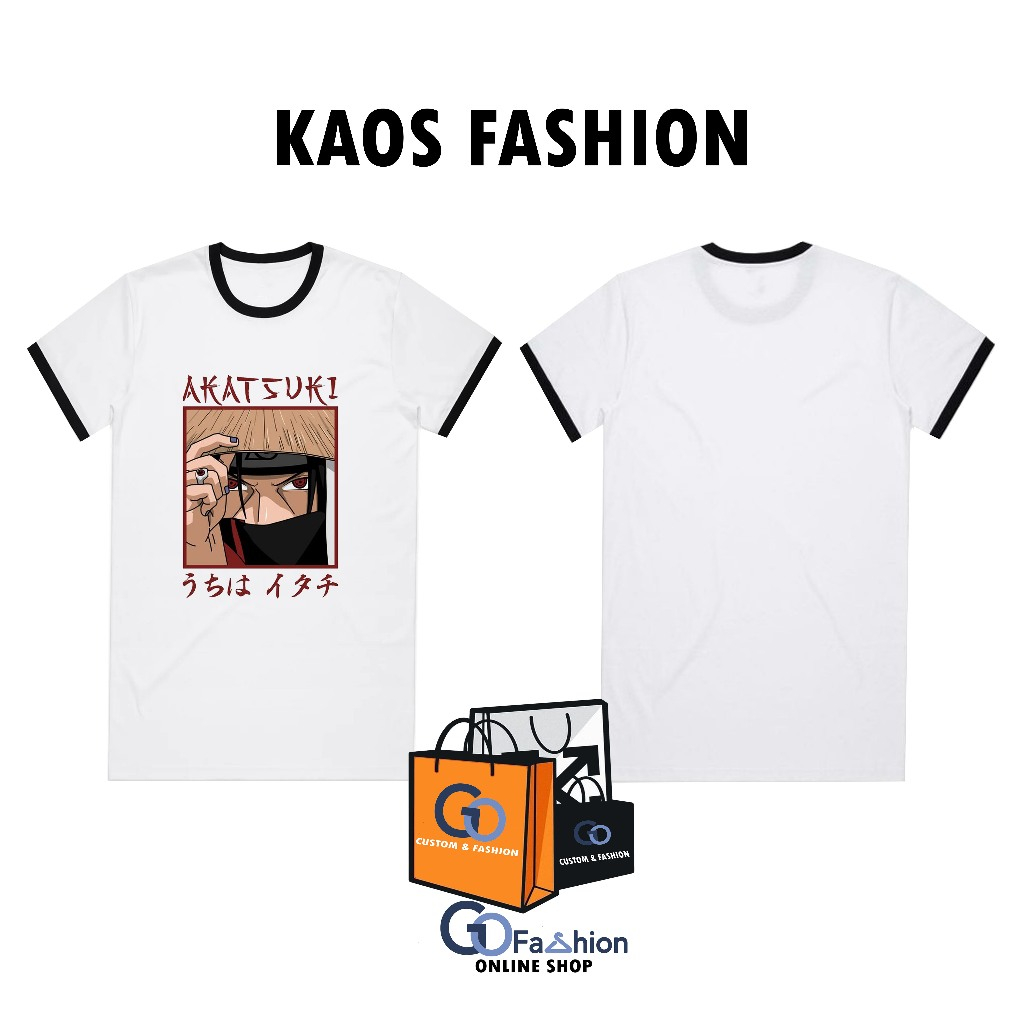 GO FASHION - RINGER TEE T-SHIRT - KAOS RINGER TEE DEWASA MURAH - KAOS RINGER TEE WANITA DAN PRIA