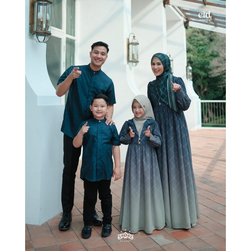 po sarimbit monogram everlast ori by kazami ied series baju lebaran sarimbit dress