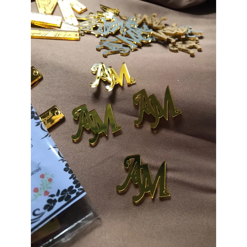 CUTTING HURUF INITIAL/LOGO HIJAB/LOGO BAHAN AKRILIK