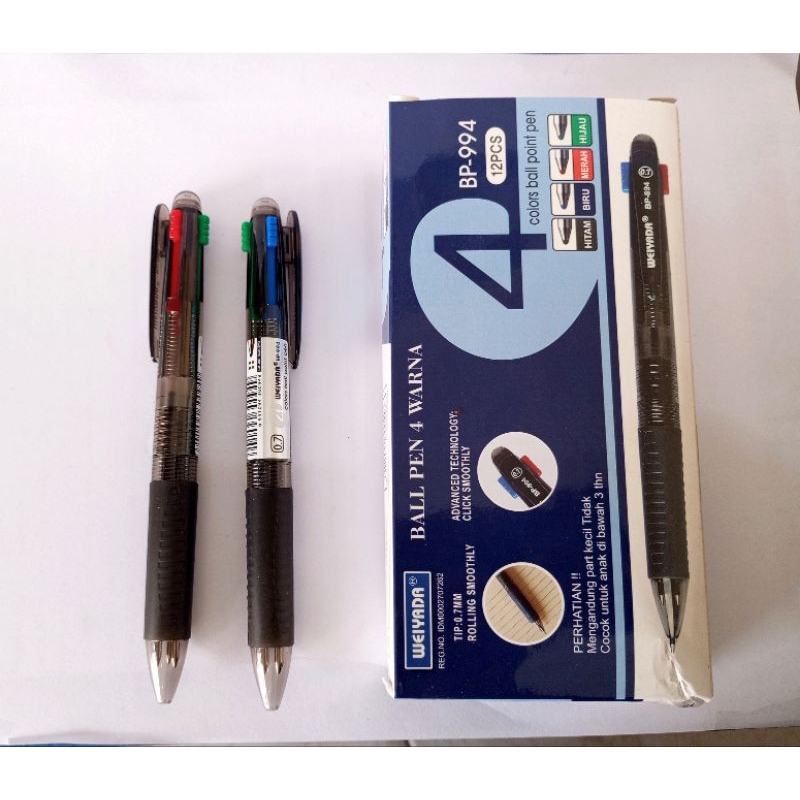 

(12PCS) PULPEN 4WARNA IN1 WEIYADA PACK