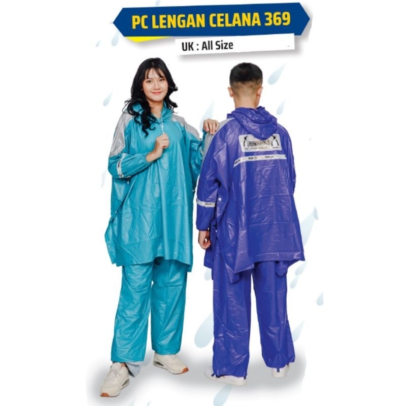 Jas Hujan / Mantel Ponco Lengan Dan Celana Dewasa Pria Dan Wanita Merk penguin's Kombinasi 3.6.9