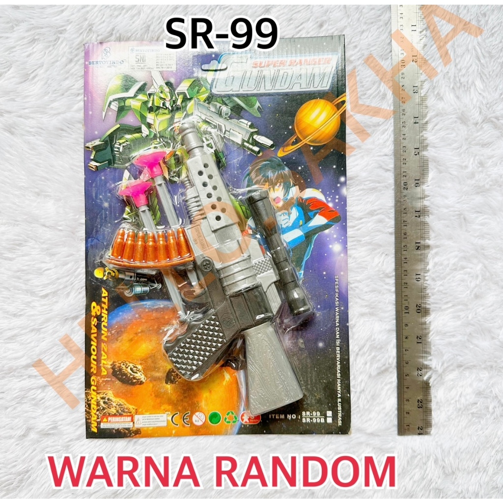 MAINAN SR-99 SUPER RANGER GUNDAM PISTOL PISTOLAN PELURU KARET COP TEMBAK TEMBAKAN MAIN PERAN KEMASAN