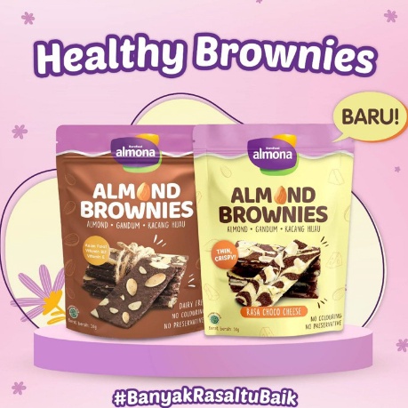 

EVVKH Almona Almond Brownies 50gr - Snack Sehat - Dairy Free - No Preservative - No Coloring lemonilo 50