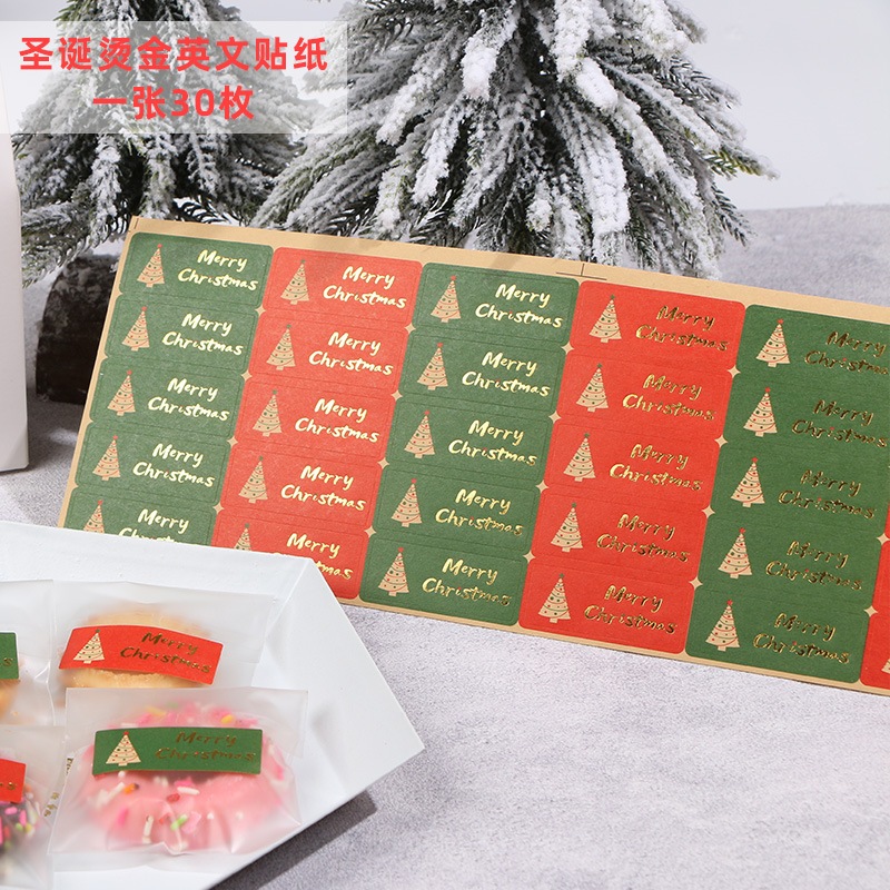 

(Per Lembar isi 6/30 sticker) Sticker packaging Natal Christmas/ Sticker Label edisi Natal