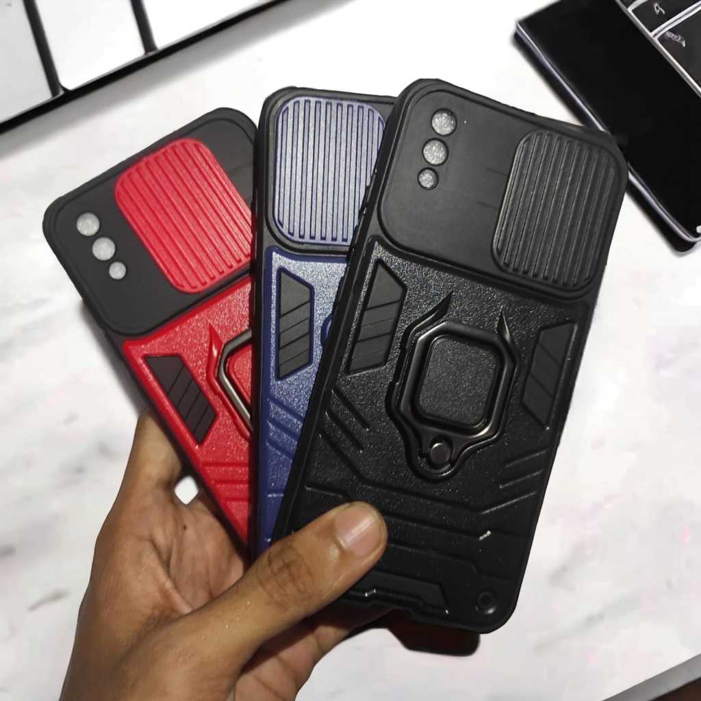 CASE VIVO Y91C Y1S HARD CASE ROBOTIC TRANSFORMER RING STAND SLIDE CAMERA