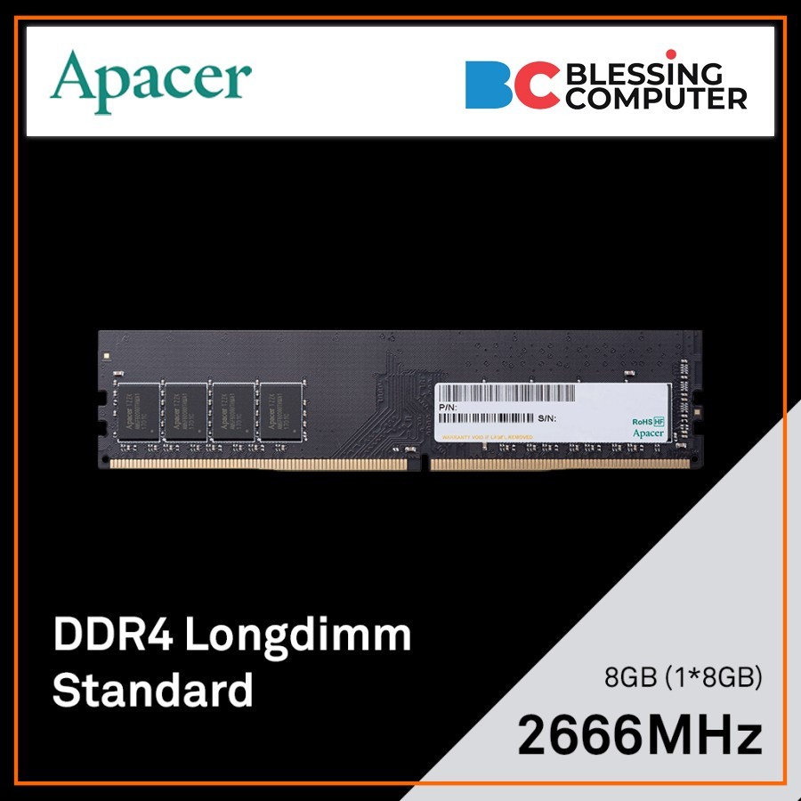 RAM Apacer 8GB DDR4 PC2666 CL19 EL.08G2V.GNH / Ram 8GB DDR4 2666