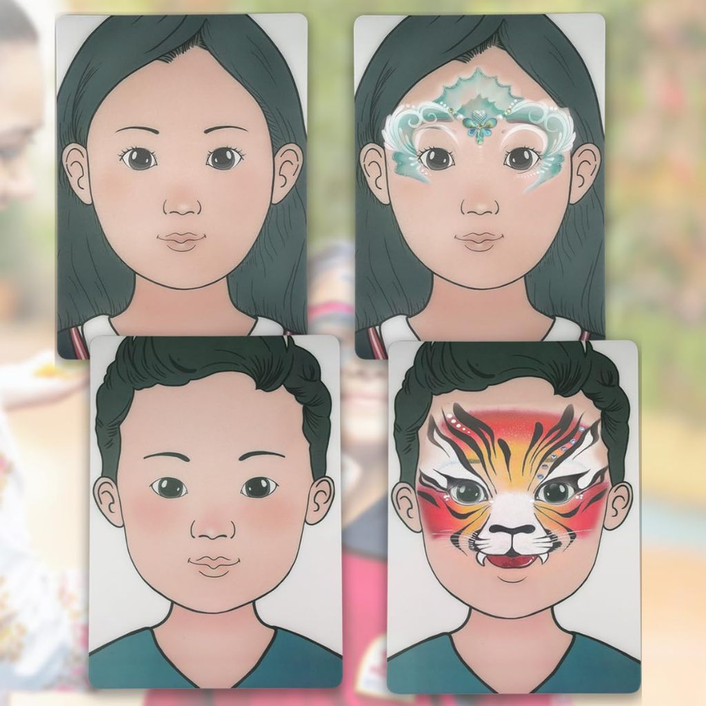 

Papan Latihan Lukis Wajah Template Makeup Berwarna yang Dapat Digunakan Ulang Ukuran A4