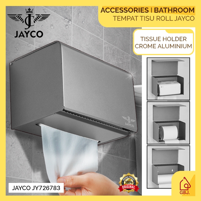 TEMPAT TISSUE ROLL TOILET DINDING CHROME JAYCO TEMPAT TISU KAMAR MANDI