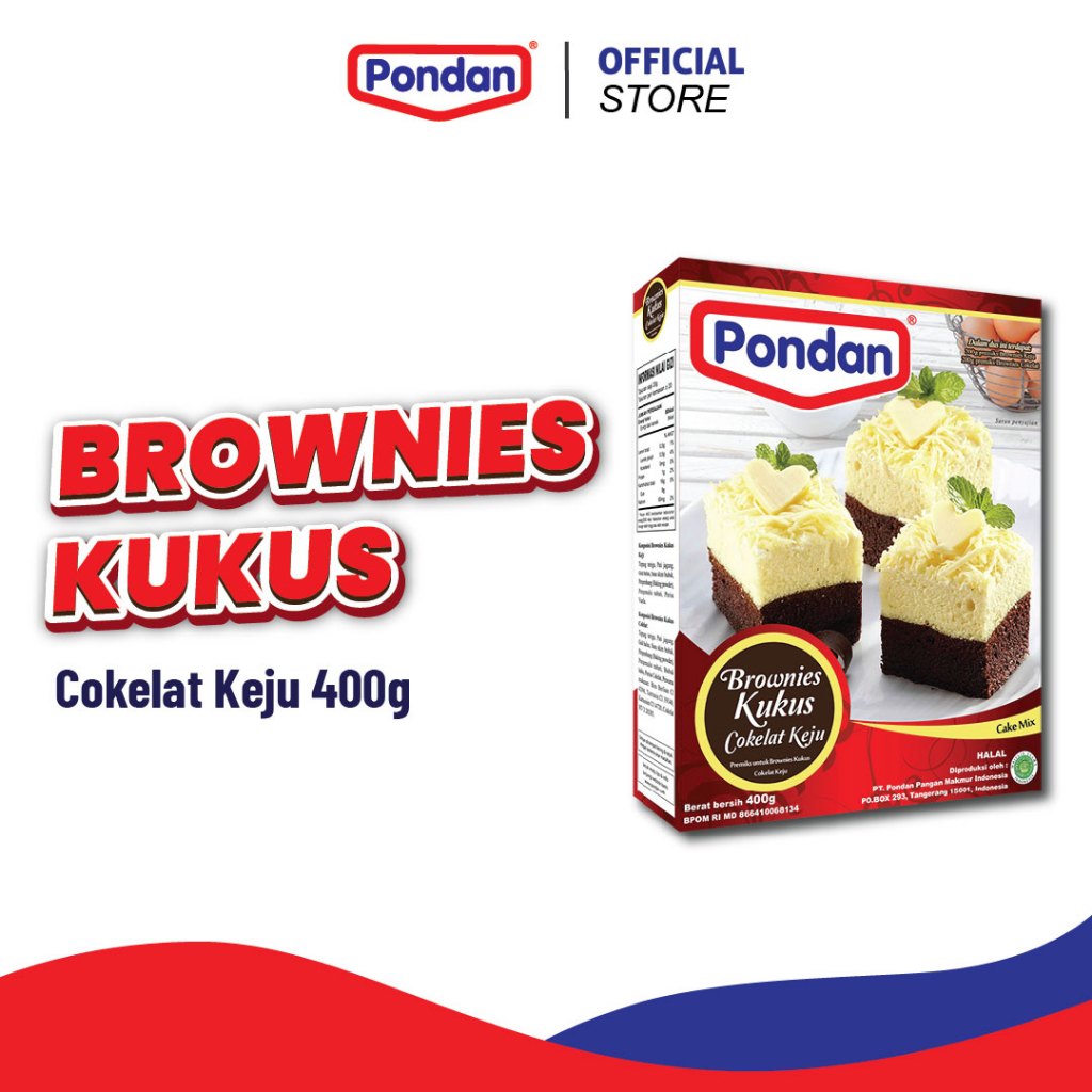 

Pondan Brownies Kukus Cokelat Keju 400g