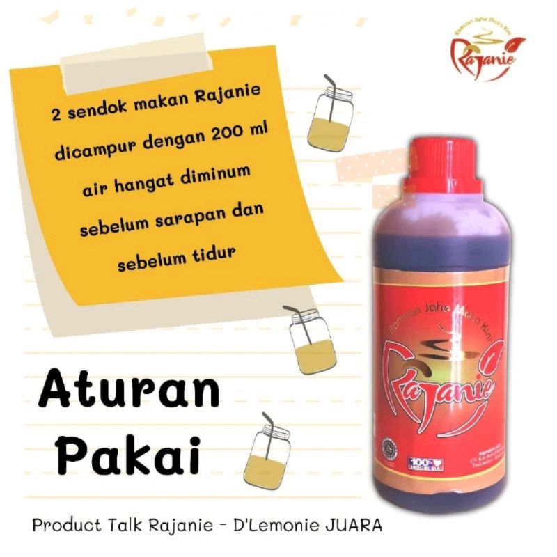 

RAJANIE Jahe Merah/Ramuan Jahe Merah/Herbal Jahe Merah 10 Rempah 500 ml