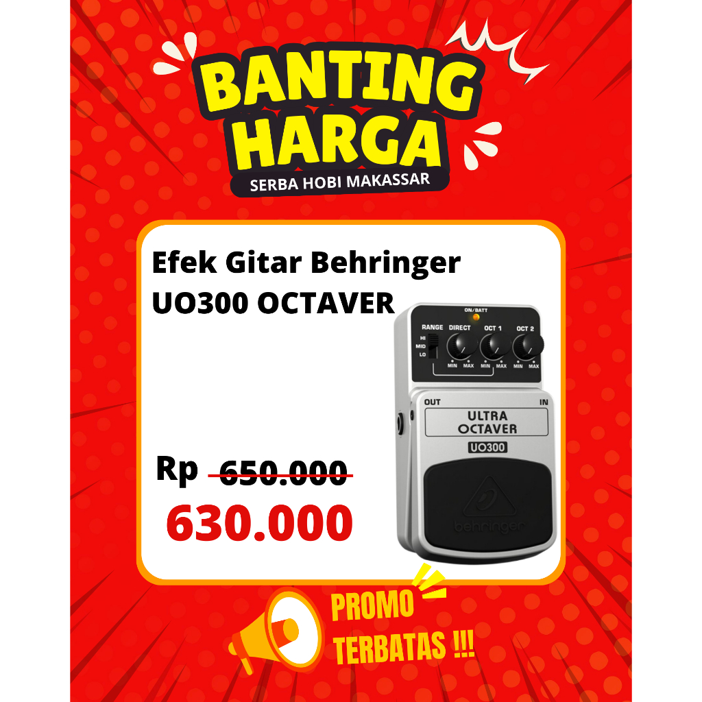 Efek Gitar Pedal Behringer UO300 Ultra Octaver 3 Mode Pedal Efek