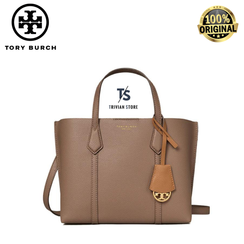 Tory Burch Perry Small Triple Compartment Tote Bag Calm Shell ORIGINAL
