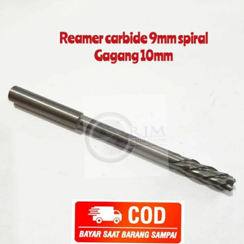 Reamer carbide spiral 9mm long bukan hss bor nachi