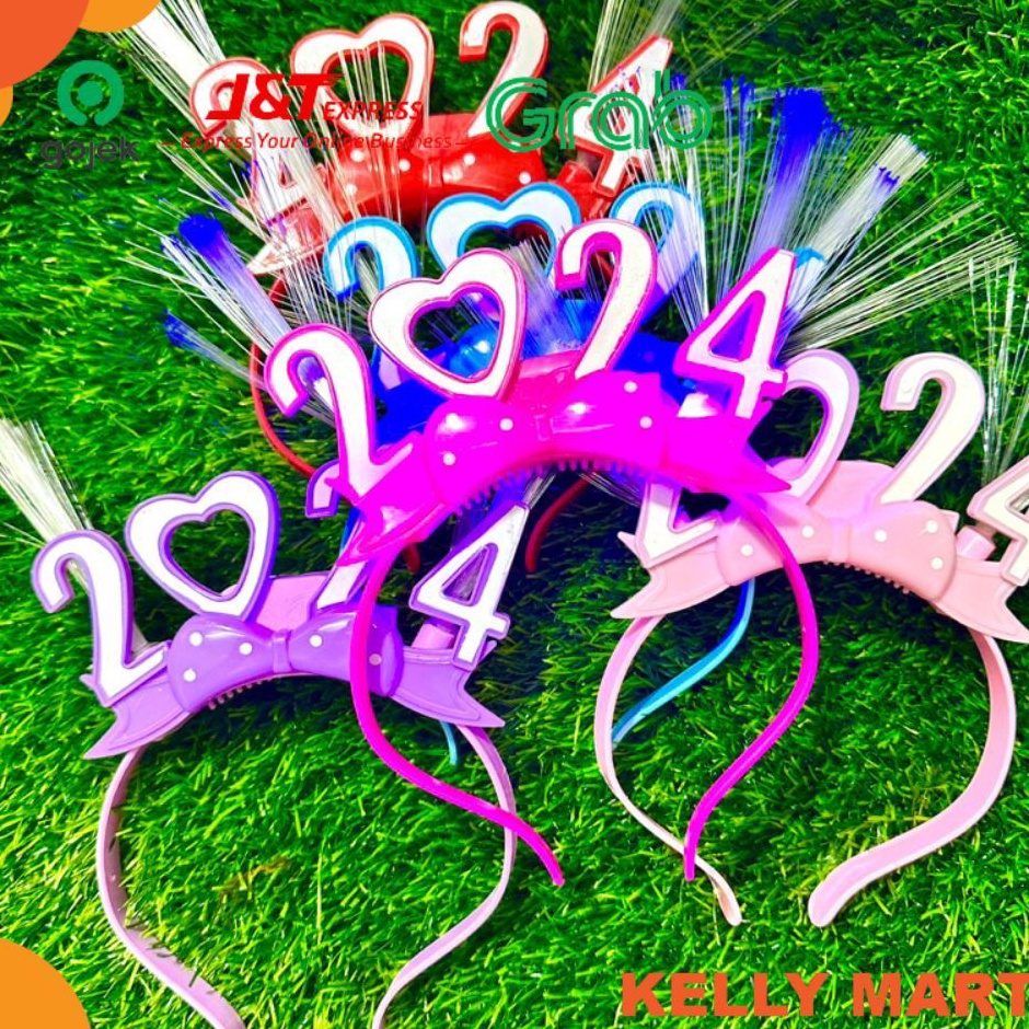 BANDO HAPPY NEW YEAR 2024 DENGAN LAMPU MENYALA UNTUK ANAK / BANDO TAHUN BARU / BANDO LAMPU