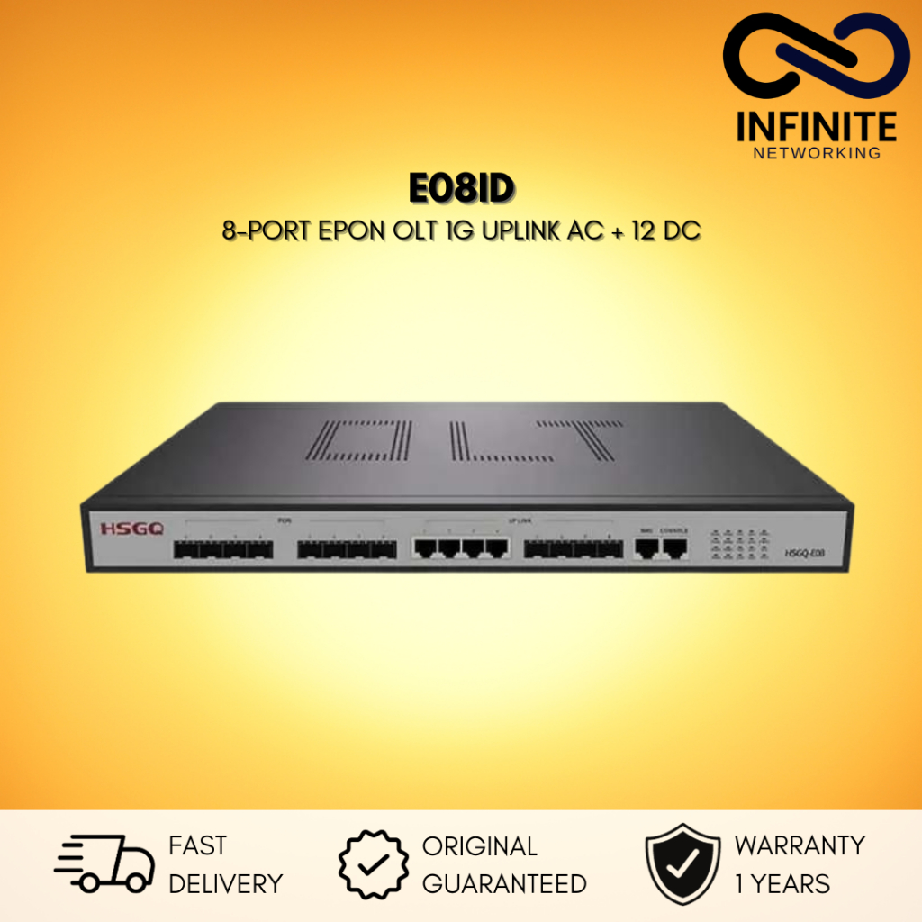 E08ID HSGQ 8 PORT EPON OLT 1G Uplink AC+12DC