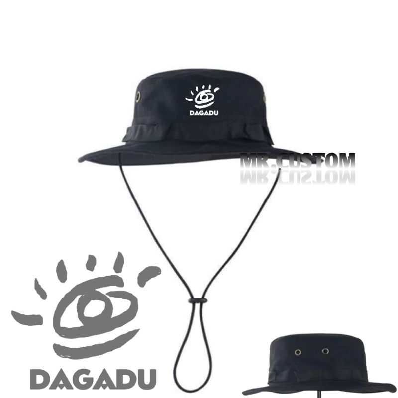 Topi Rimba Adventure Dagadu Jogja Logo - Topi Gunung Dagadu - Bucket Hat Dagadu Pria Wanita Dewasa