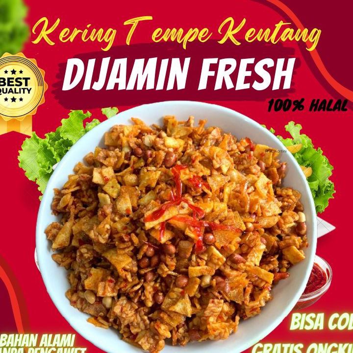 

CNVZ7823 TERBARU Kering Tempe Kentang Kacang / Orek / Oreg Balado Pedas Manis / Keripik lauk kering cemilan