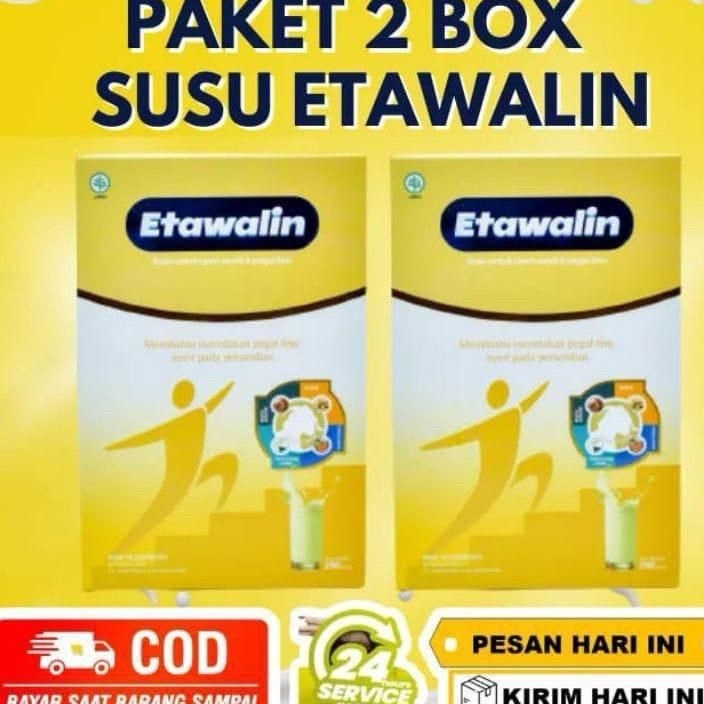 

QRFC9177 HOT PAKET 2 BOX ETAWALIN - Susu Kambing Etawa Bantu Atasi Masalah Nyeri Sendi Pegal Linu Nyeri Tulang Rematik Kesemutan Radang Sendi Cegah Osteoporosis Pengeroposan Tulang Tingkatkan Kepadatan Tulang Paket Hemat Asli Original Termurah Terlaris