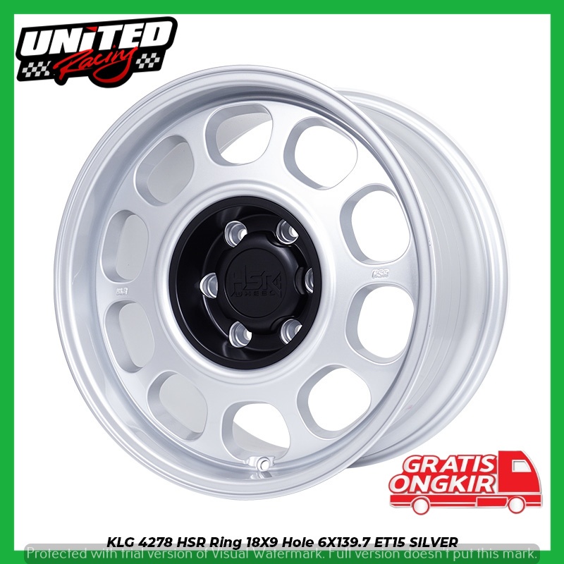 VELG MOBIL HARDTOP FORTUNER PAJERO HILUX DOUBLE R18 HSR KLG4 RING18 SILVER PELEK RALLY