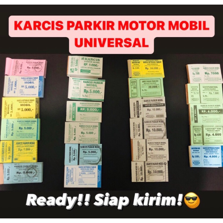 

COD KARCIS PARKIR MOTOR MOBIL UNIVERSAL KERTAS WARNA 97