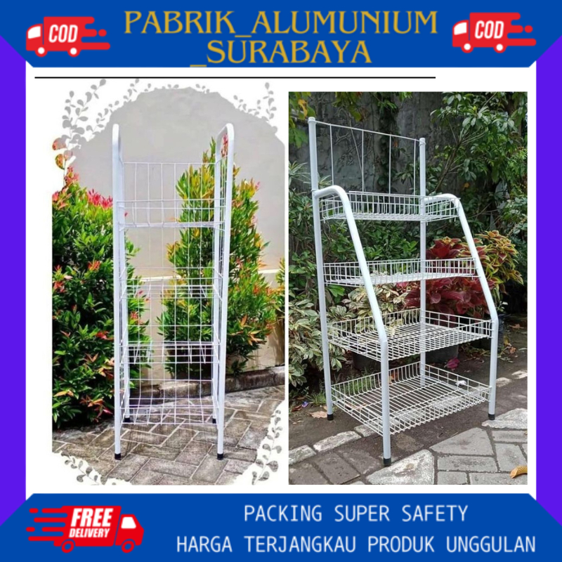 Rak Serbaguna 4 Susun/Rak Roti 4 Susun/Rak Jumbo/Rak Jualan/Rak Minimarket