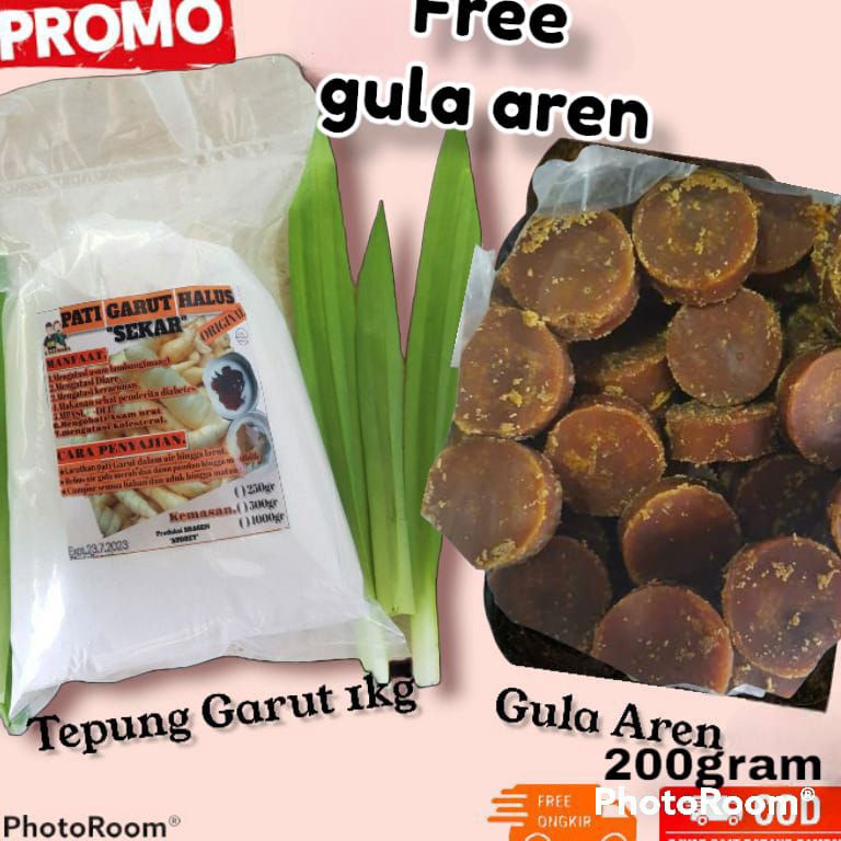 

84 Tepung Pati Garut Premium | Pati Asam Lambung 1kg + gula aren asli 200gram kvril